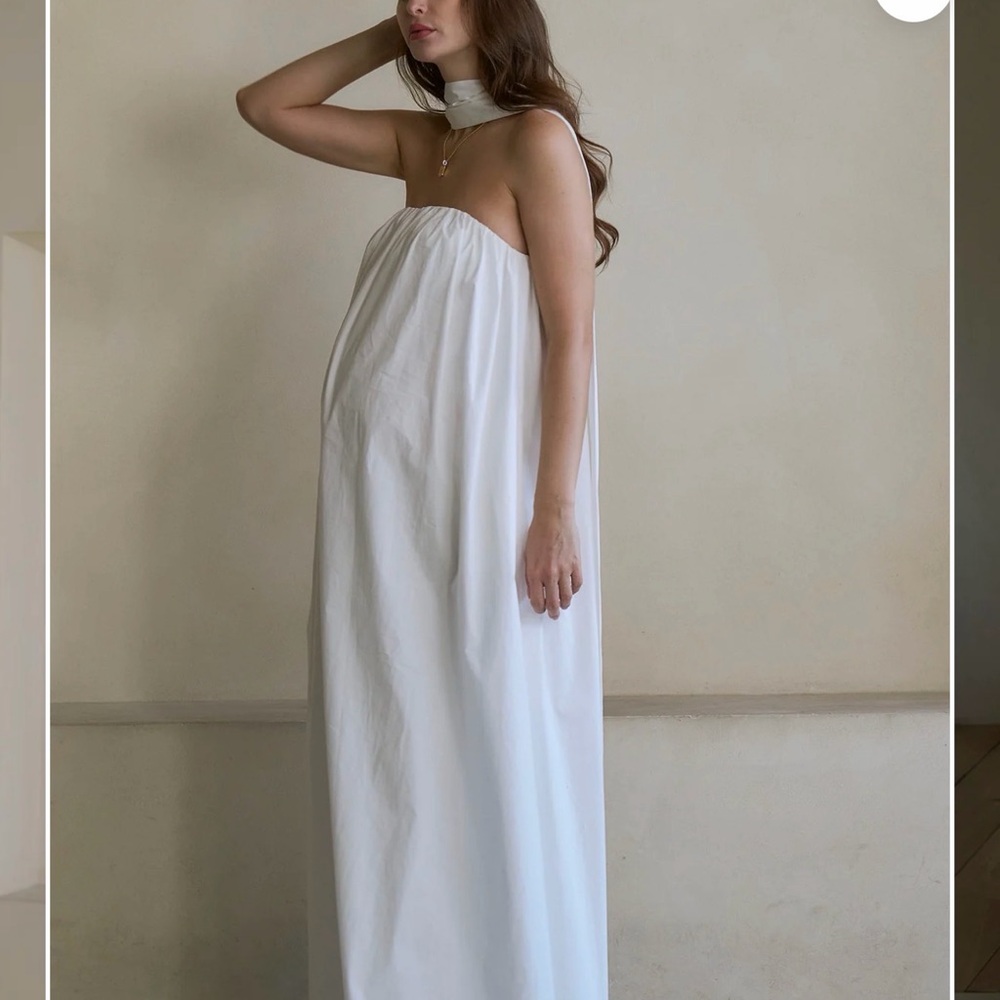 NWT Selene Scarf White Strapless Dress